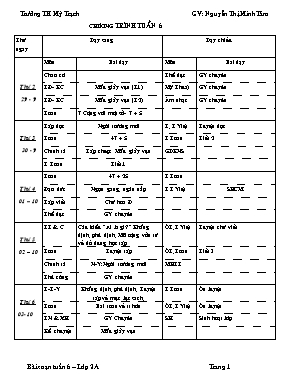 Giáo án Lớp 2 - Tuần 6 - Năm học 2014-2015 (Bản đẹp)